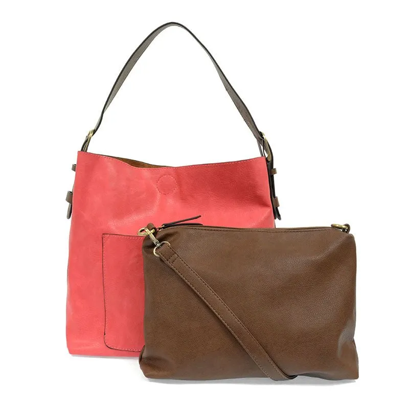 Classic Hobo Handbag with Removable Crossbody Insert