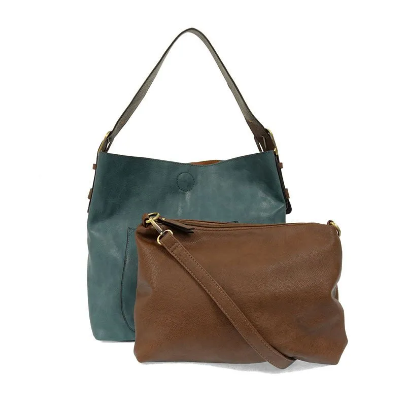 Classic Hobo Handbag with Removable Crossbody Insert