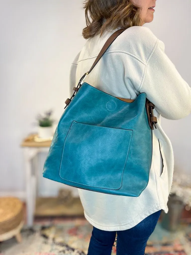 Classic Hobo Handbag with Removable Crossbody Insert