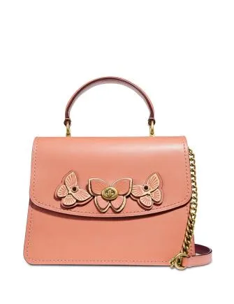 Coach Parker Butterfly Appliqué Leather Satchel