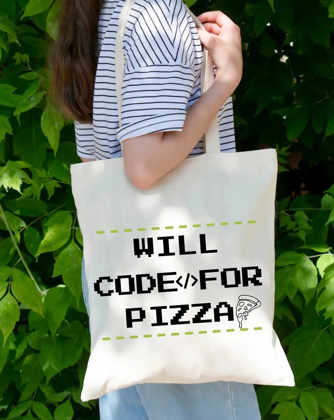 Code for Pizza Daily Thaila -  Canvas Reusable Bags