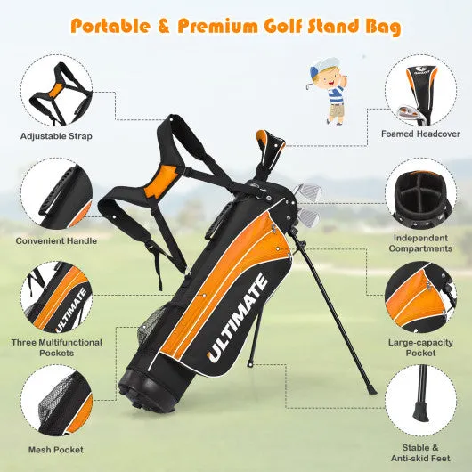 Complete Golf Club Set for Children Age 8-10-Orange