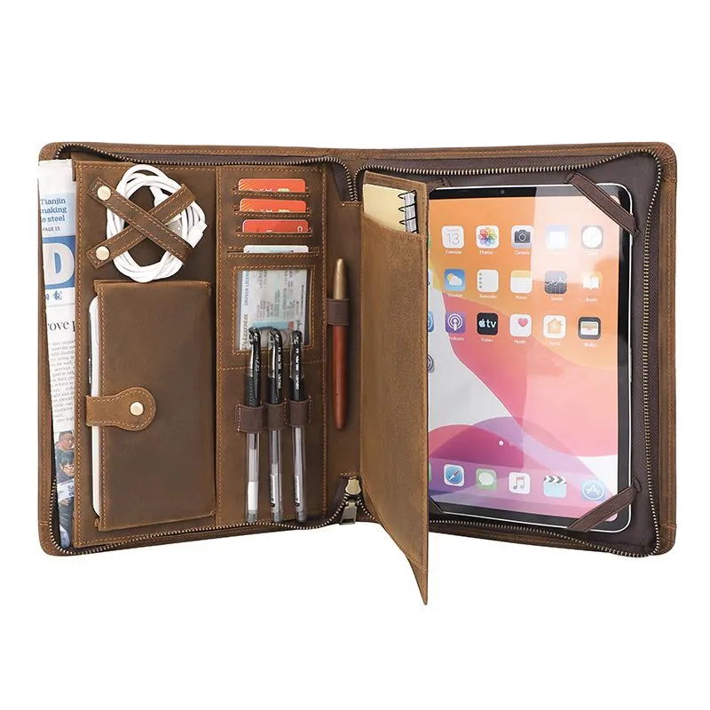 Crazy Horse Leather Tablet Holder|Cyfluniwr Crazy Horse