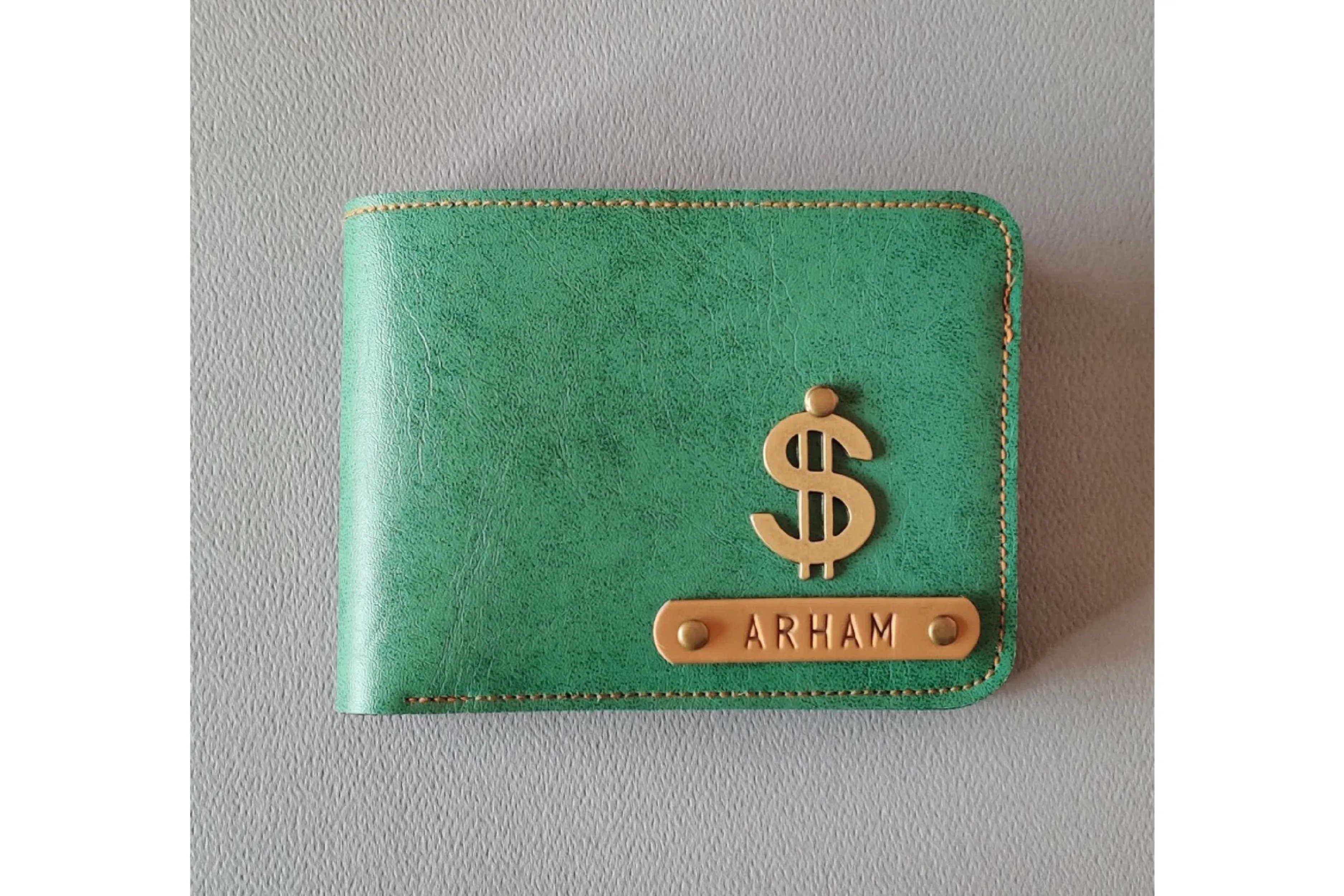 Customized Emerald Green Wallet For Men with Free Charm