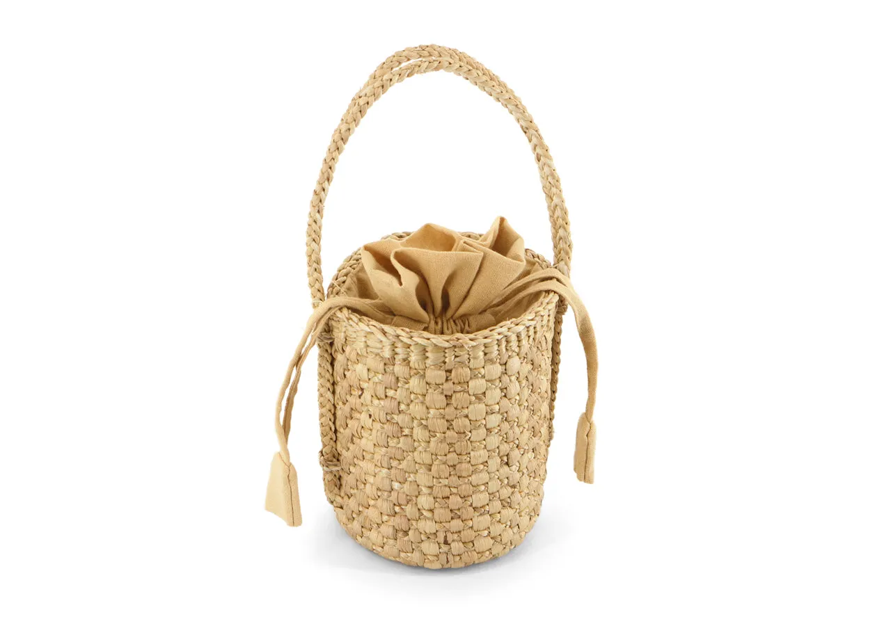 Cylinder Water Hyacinth Bag (Small)