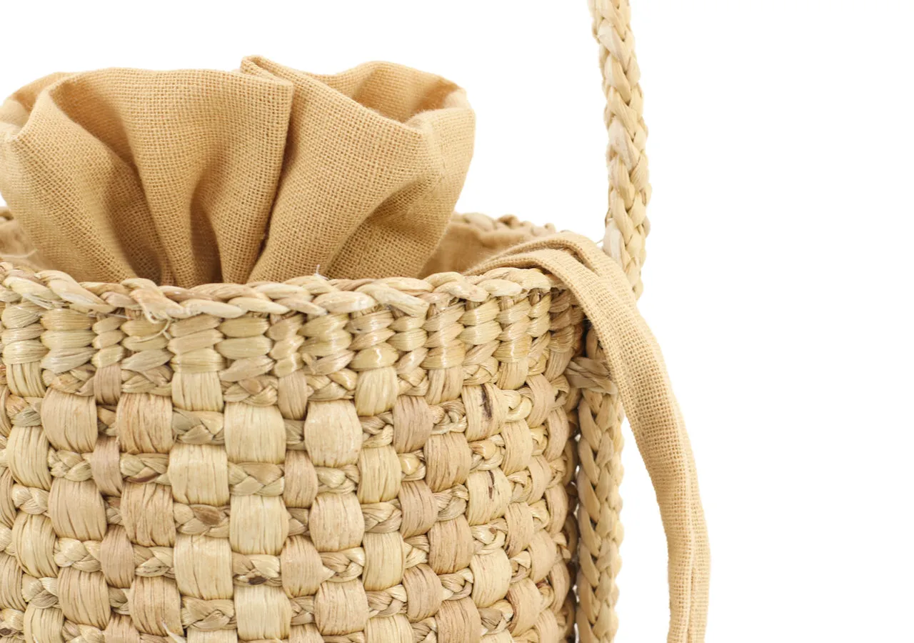 Cylinder Water Hyacinth Bag (Small)