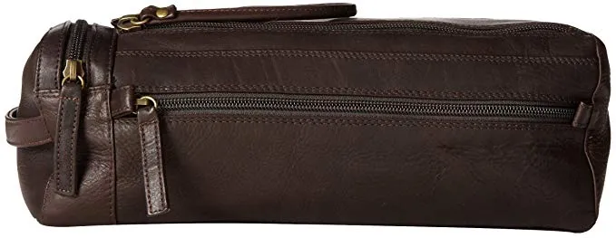 Derek Alexander Leather Toiletry Case Twin Top Zip