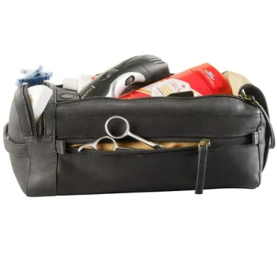 Derek Alexander Leather Toiletry Case Twin Top Zip