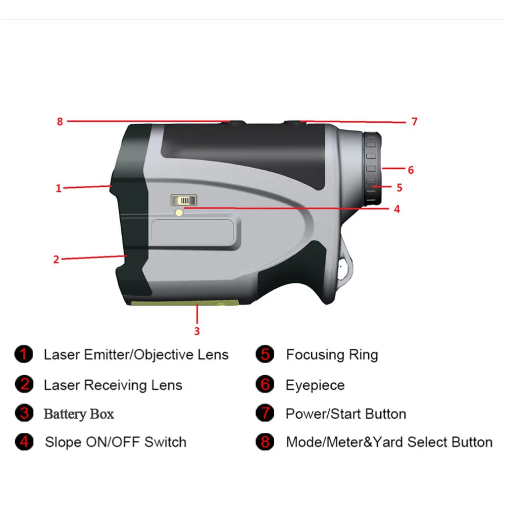 DIY 6X 25 Laser Rangefinder for Hunting Golf, 1000 Yards