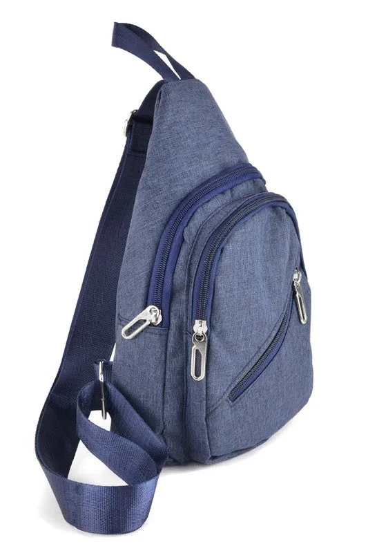 Double Zipper Crossbody Sling Bag