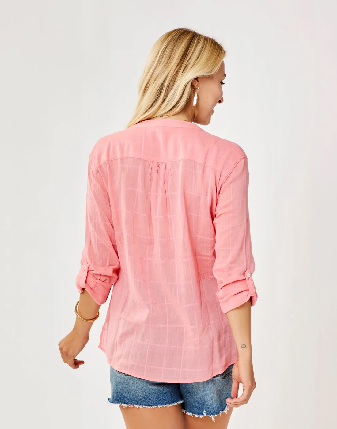 Dylan Textured Shirt: Grapefruit