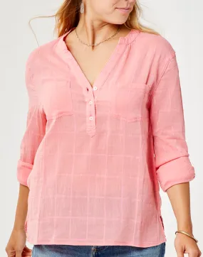 Dylan Textured Shirt: Grapefruit