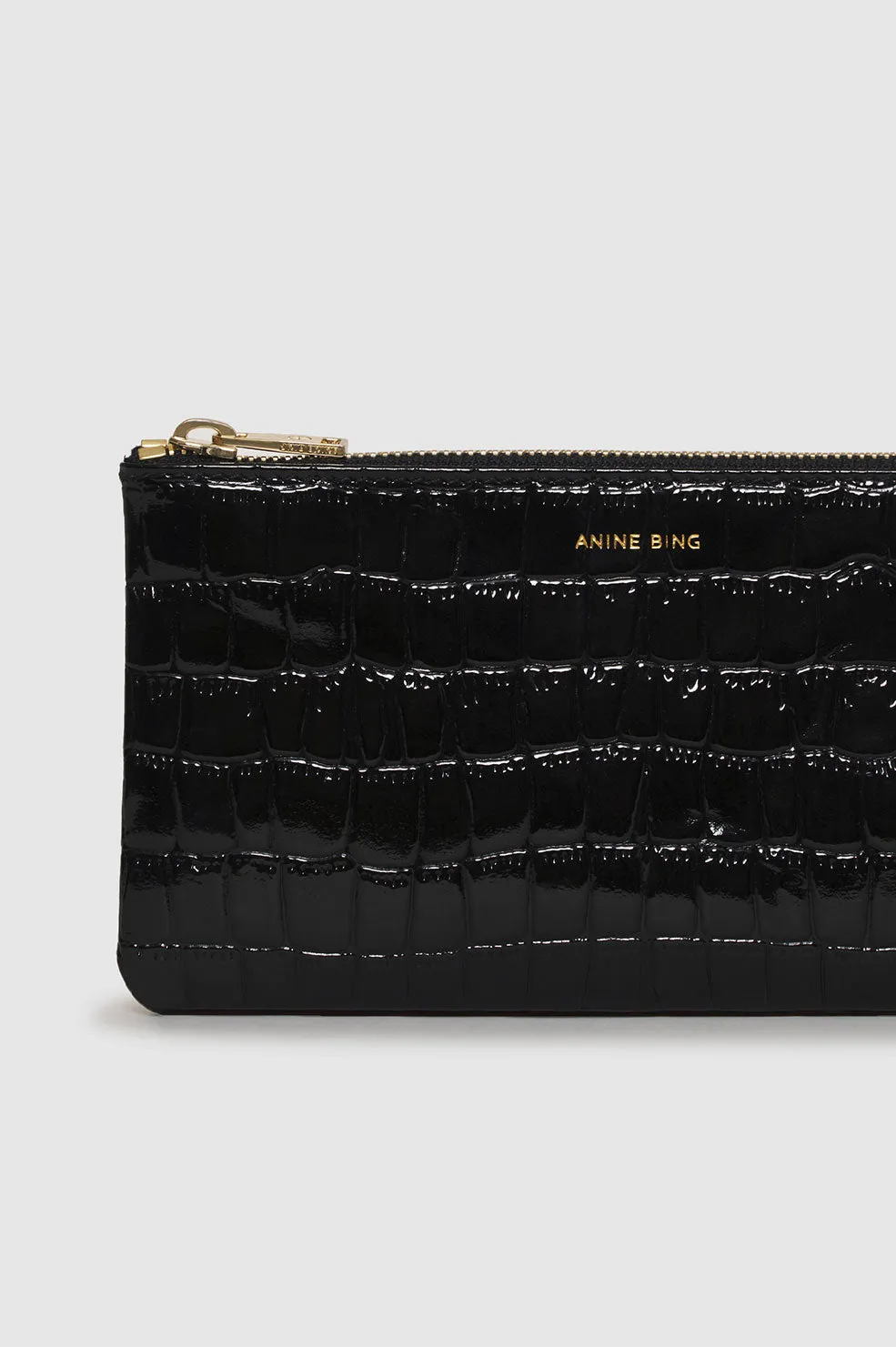 Elly Pouch - Black Embossed