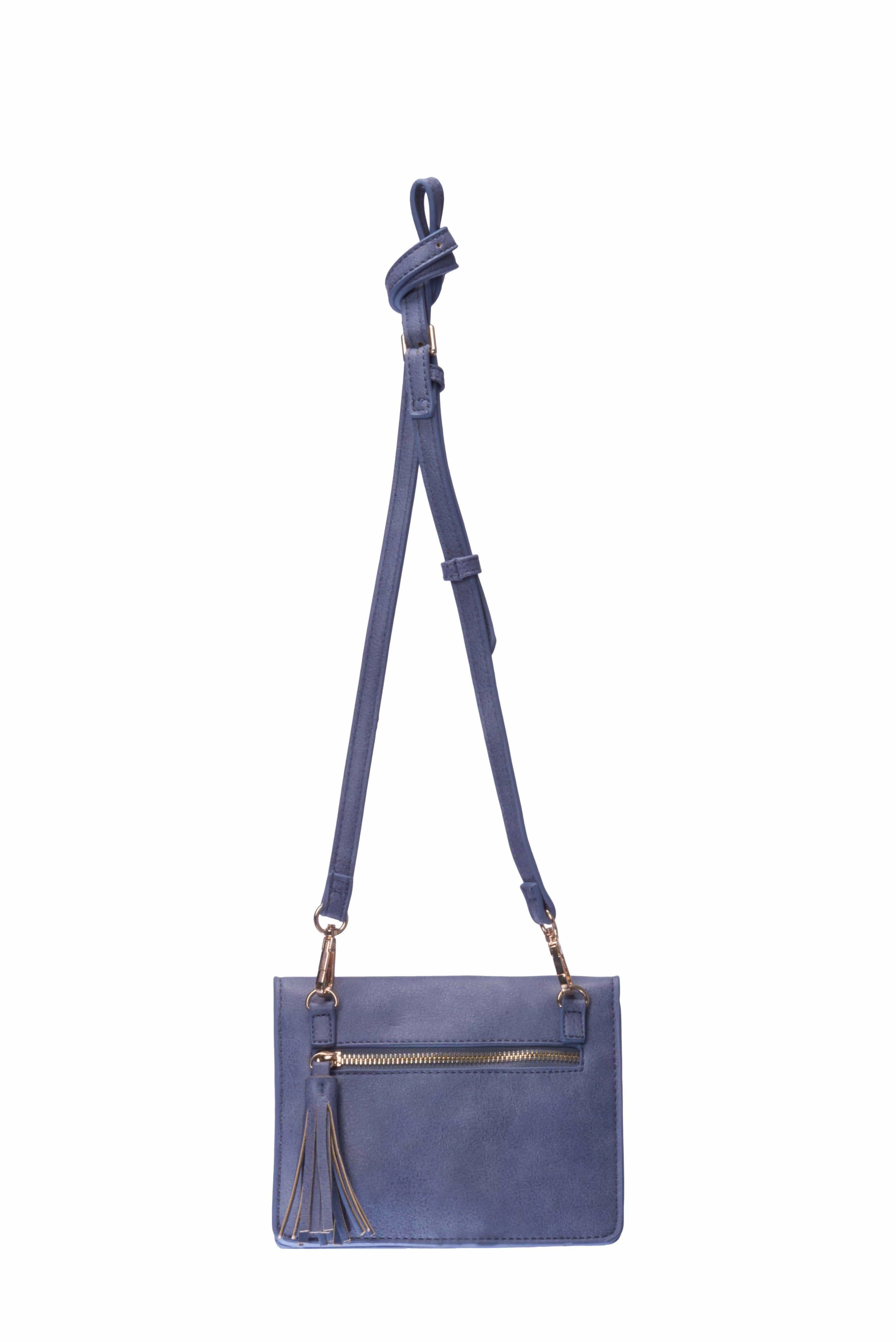 Envelope Periwinkle Crossbody Leather Purse