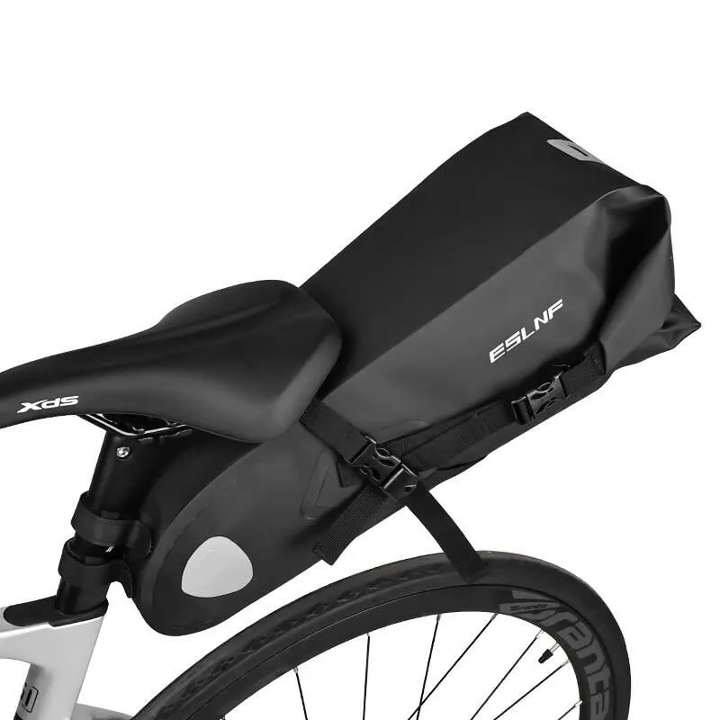 ESLNF Bike Bag Waterproof 10L Large Capacity Bicycle Saddle Bag Cycling Foldable Tail Rear Bag MTB Road Trunk Bikepacking