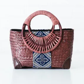 Ethnic Natural Bali Rattan Woven Tote Bag