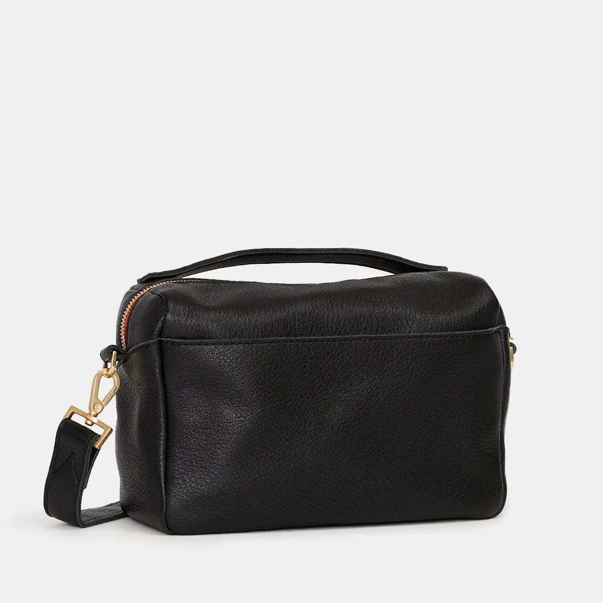 EVAN CROSSBODY SML - Black/Brushed Gold Red Zip