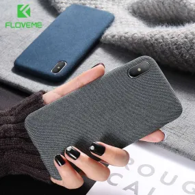 FLOVEME Case For iPhone 7 6 X XS MAX Luxury Cloth Texture Soft TPU Silicone Cover For iPhone 8 iPhone 6 6s 7 plus Phone Case Bag