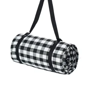 FP1409 6mm Thickened Moisture-Proof Beach Mat Outdoor Camping Tent Mat Without Storage Bag, Size:200x200cm(Black White Grid)