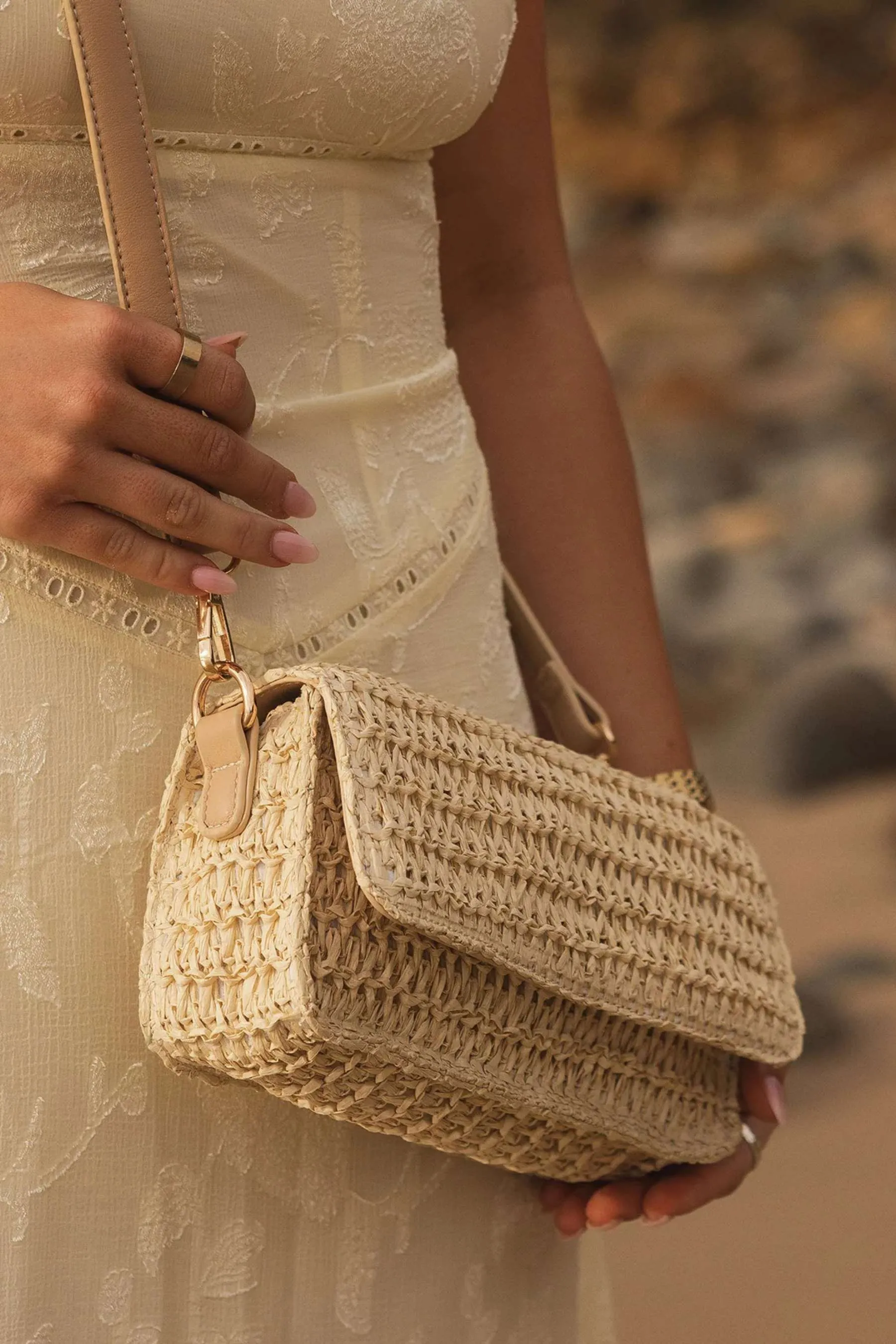 Freya Raffia Crossbody Bag | Natural