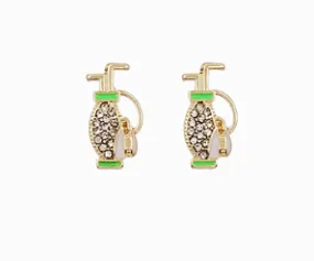 Golf Bag Earrings Gold