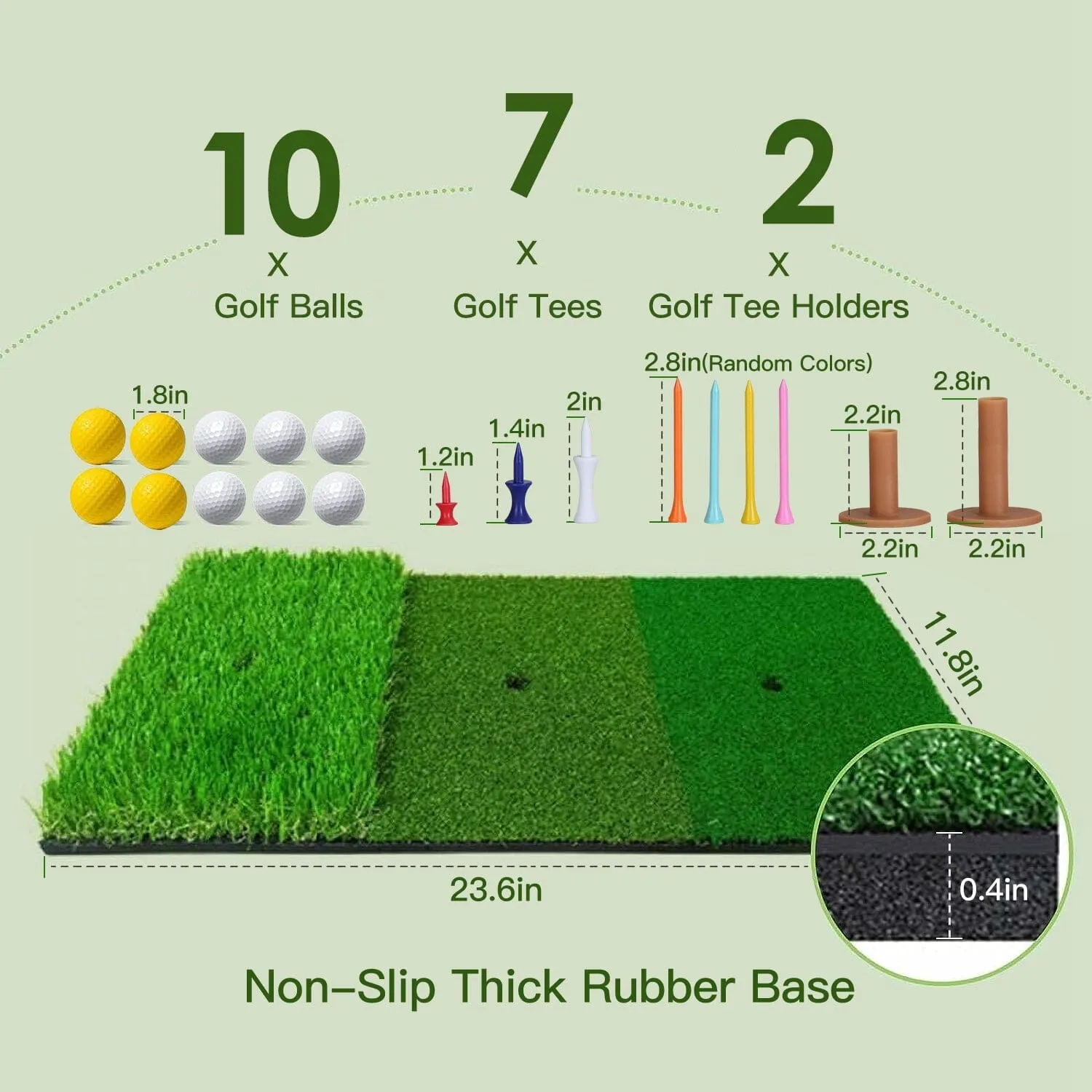 Golf Training Aids Driving Hitting Nets with Tri-Turf Golf Mat Target Cloth 10 Golf Balls 7 Golf Tees 2 Rubber Golf Tee Holders Carry Bag for Indoor Outdoor Sports