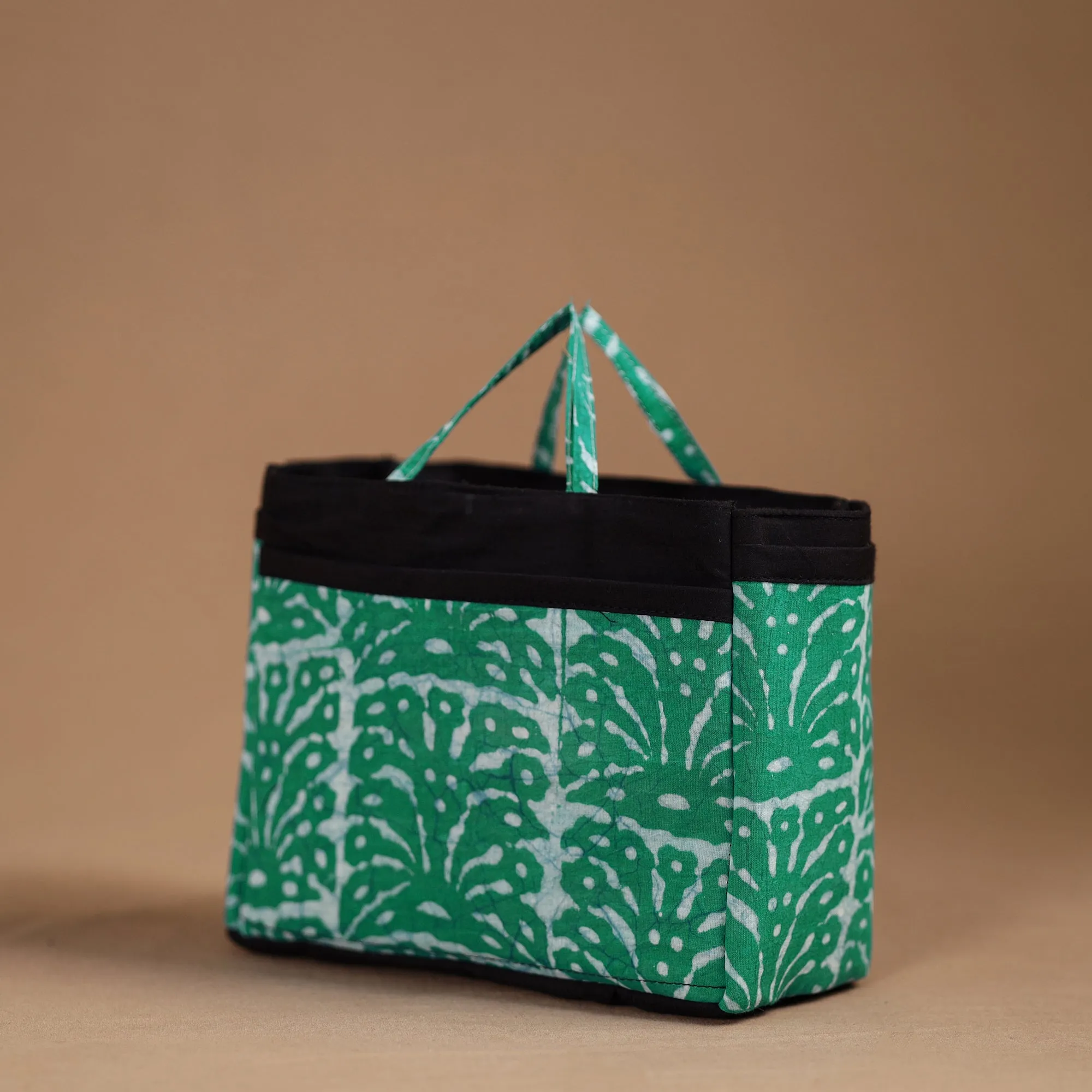 Green - Handmade Cotton Multipurpose Cosmetic/Toiletry Bag 01