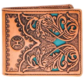 HOOey "Phoenix" (Tan/Turquoise) - Men's Bifold Wallet