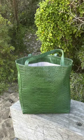 HOSS Embossed Green Tote