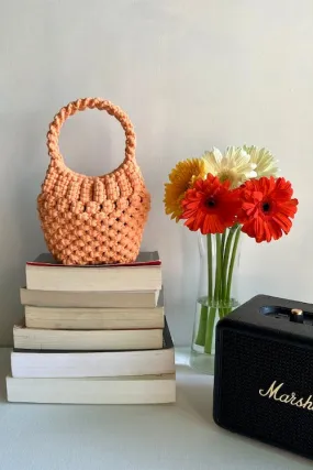 House Of Macrame 'Tiny' City Bag - Peach