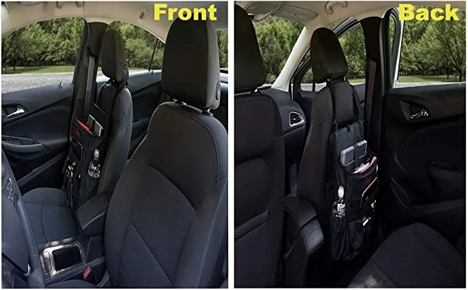 ITEM# 0050   Car Front Seat Organizer with Dedicated Tablet and Laptop Storage Stabilizing Side Straps Soft Adjustable Shoulder Strap and Hardened Buckles Your Office Away from Office (Watch Video)