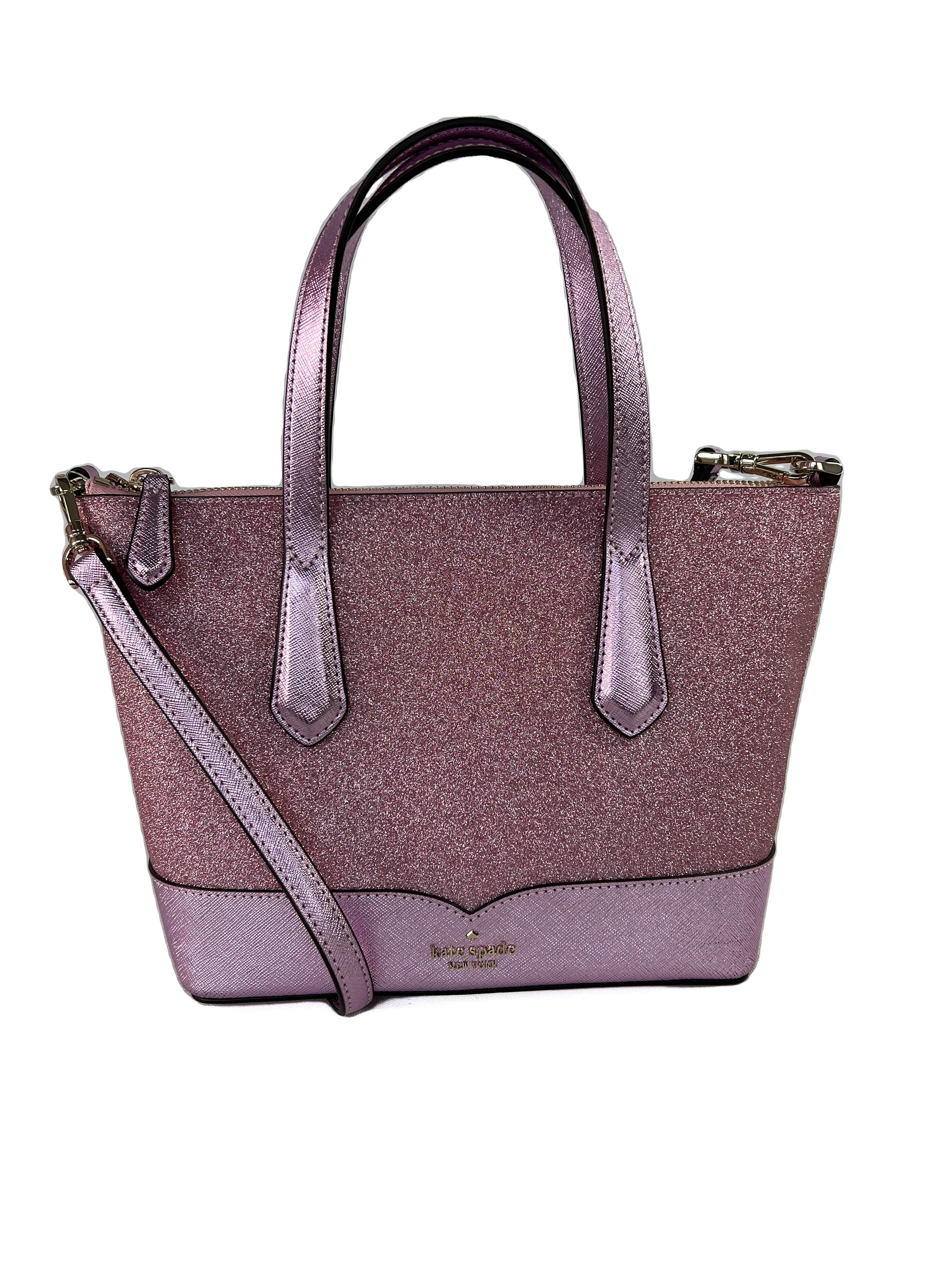 Kate Spade pink glitter and leather satchel