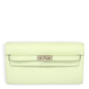 Kelly To Go Vert Fizz Crossbody Bag in Epsom, Palladium hardware