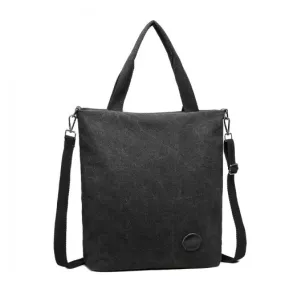 Kono Large Canvas Unisex Messenger Bag - Black | Stylish & Practical Everyday Essentials