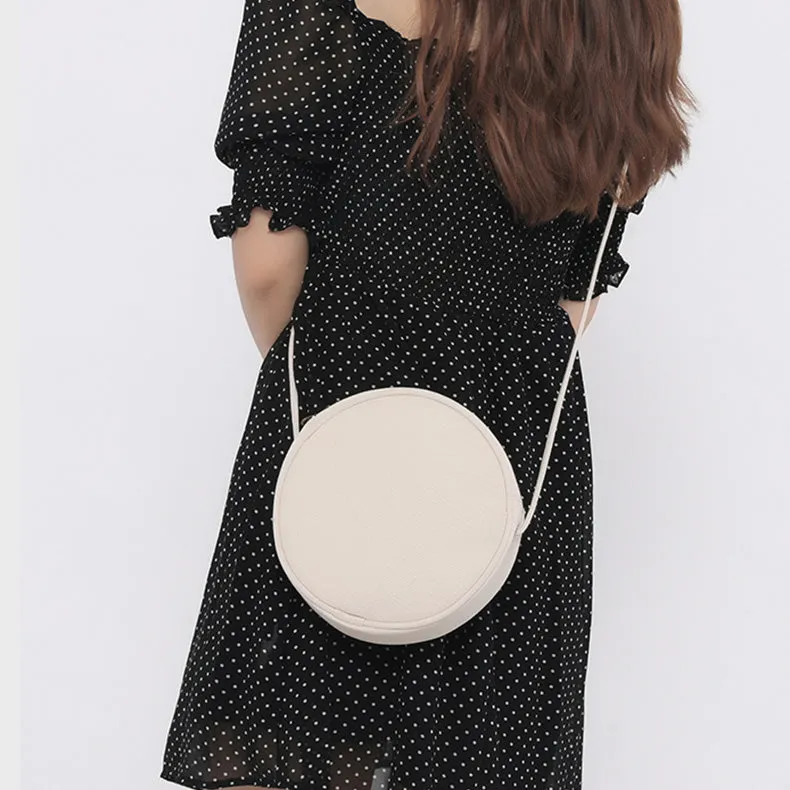 Ladies Canvas Bag With Zipper Round Shoulder Cross Bag