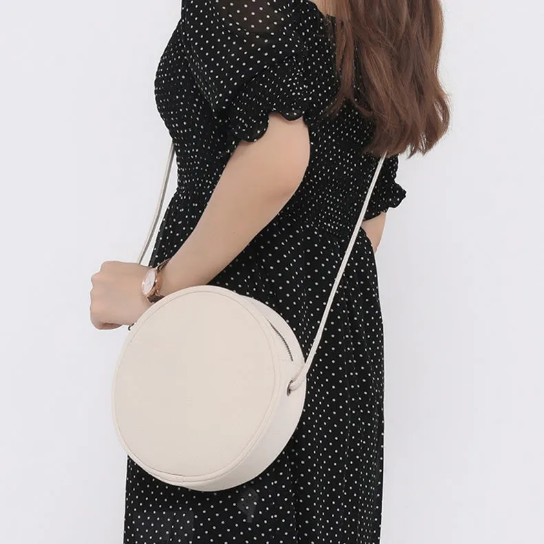 Ladies Canvas Bag With Zipper Round Shoulder Cross Bag