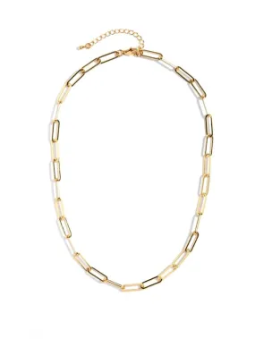 Large Link Chain Necklace 16” | Gold