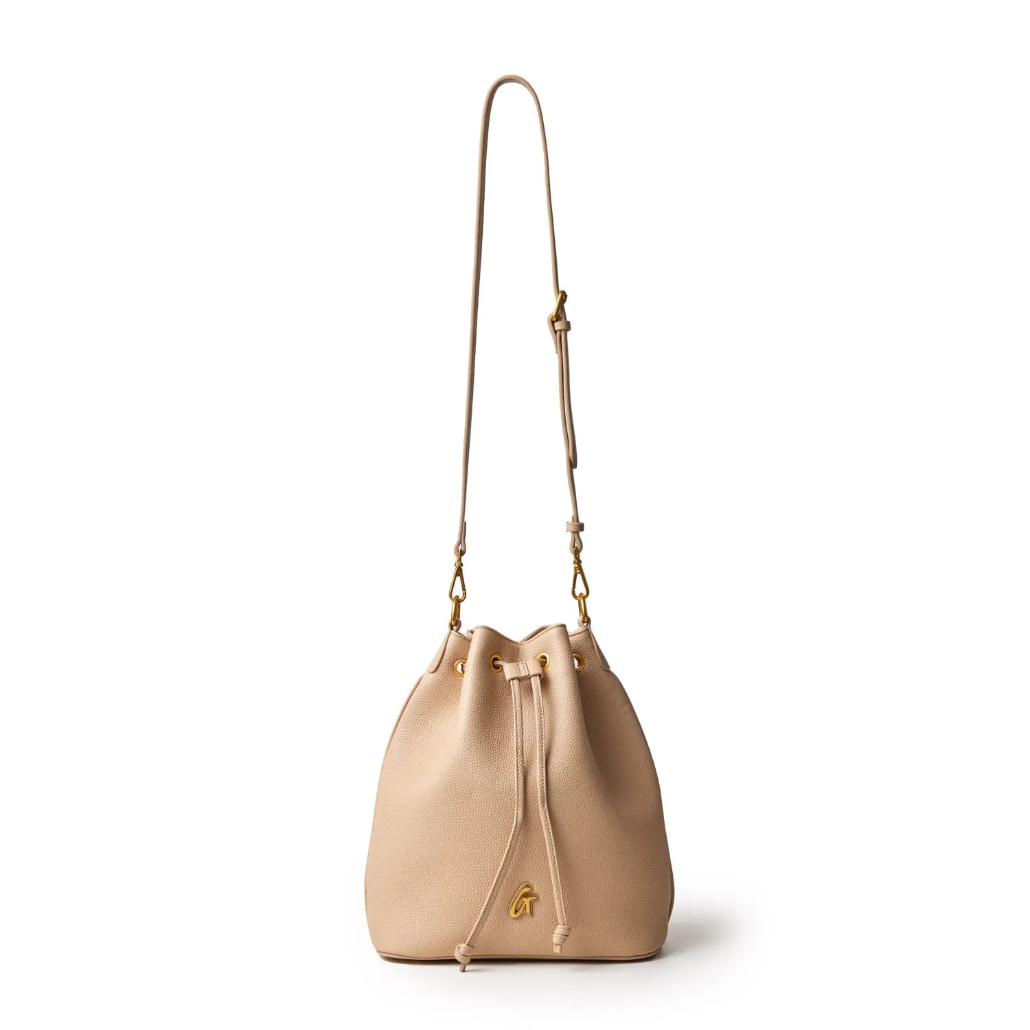 LARGE PEBBLE BUCKET BAG - NUDE