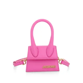 Le Chiquito Mini Leather Bag in Neon Pink