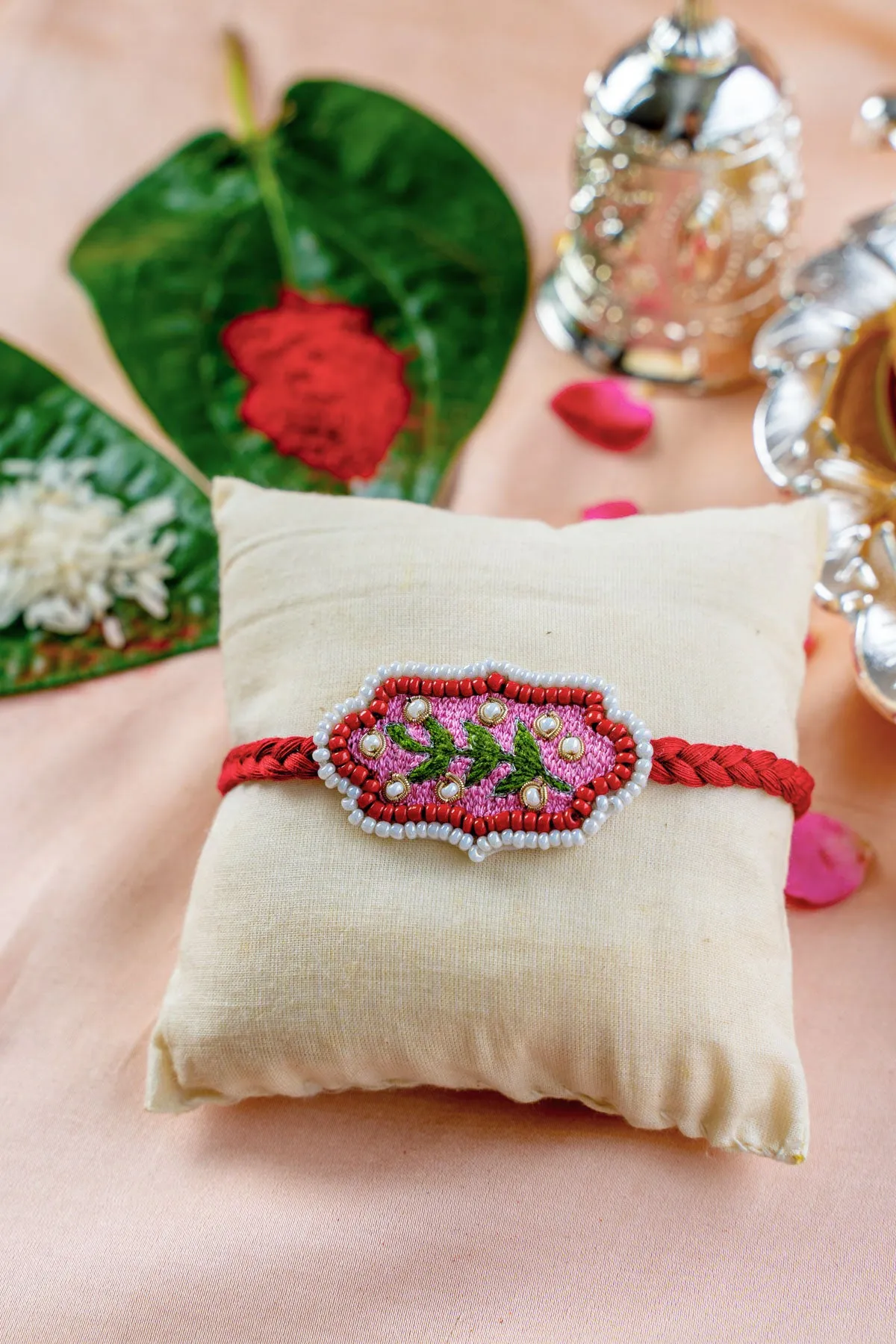 LeafyLuxe Embroidered Rakhi