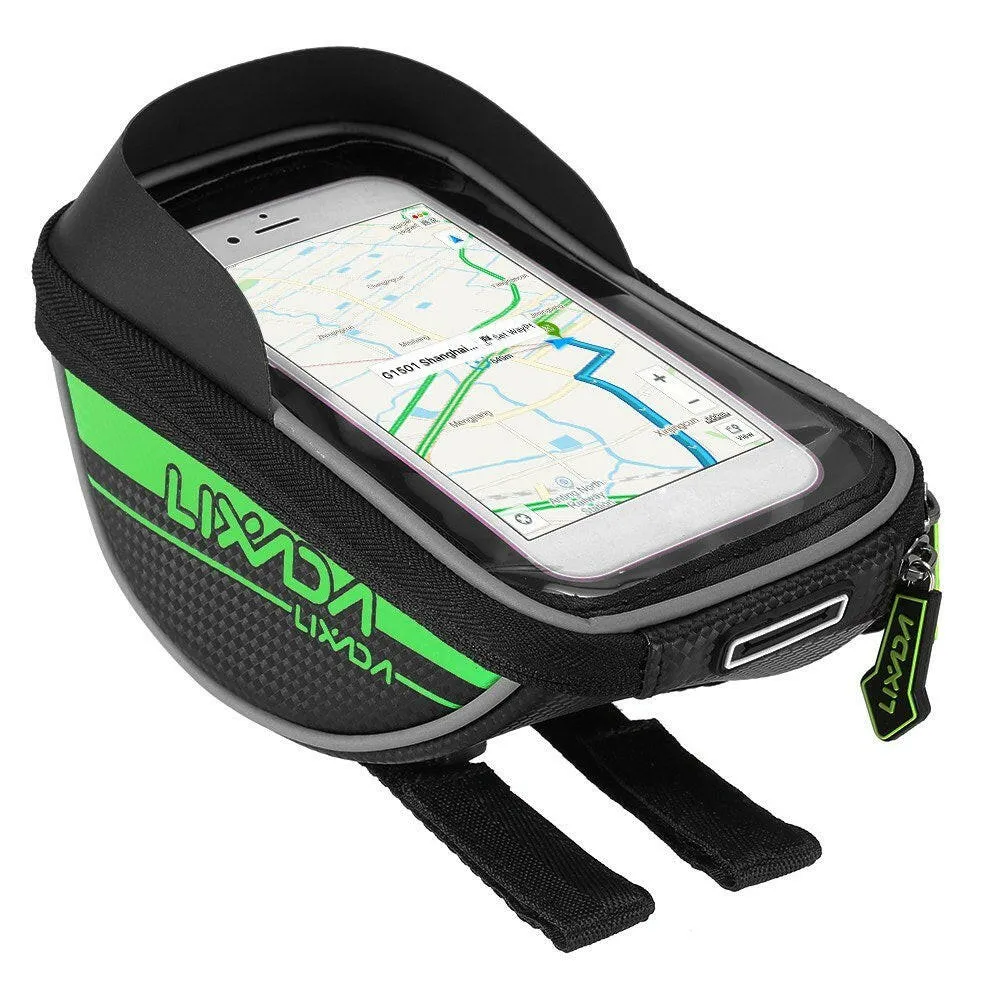 Lixada Cycling Bike Bicycle Bag Top Tube Handlebar Bag Touchscreen Cell Phone Mount Holder MTB Road Bike Bicycle Front Frame Bag