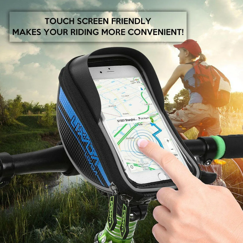 Lixada Cycling Bike Bicycle Bag Top Tube Handlebar Bag Touchscreen Cell Phone Mount Holder MTB Road Bike Bicycle Front Frame Bag