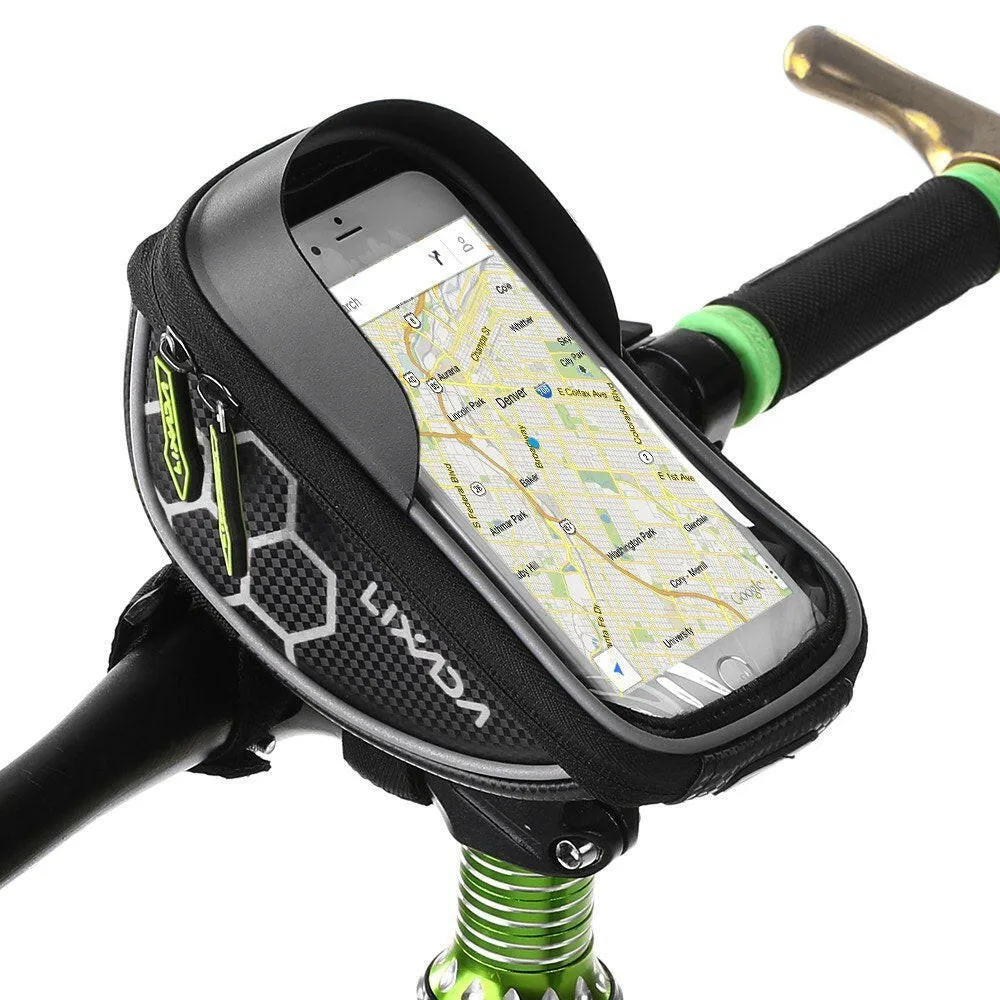 Lixada Cycling Bike Bicycle Bag Top Tube Handlebar Bag Touchscreen Cell Phone Mount Holder MTB Road Bike Bicycle Front Frame Bag