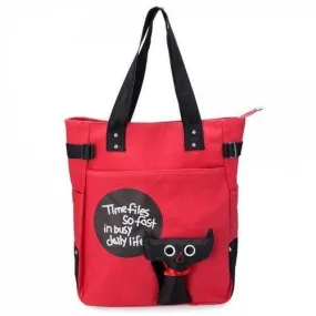 Lovely Cartoon Stamp Designer Canvas Multi Color Women Travel  Bags - Watermelon Red