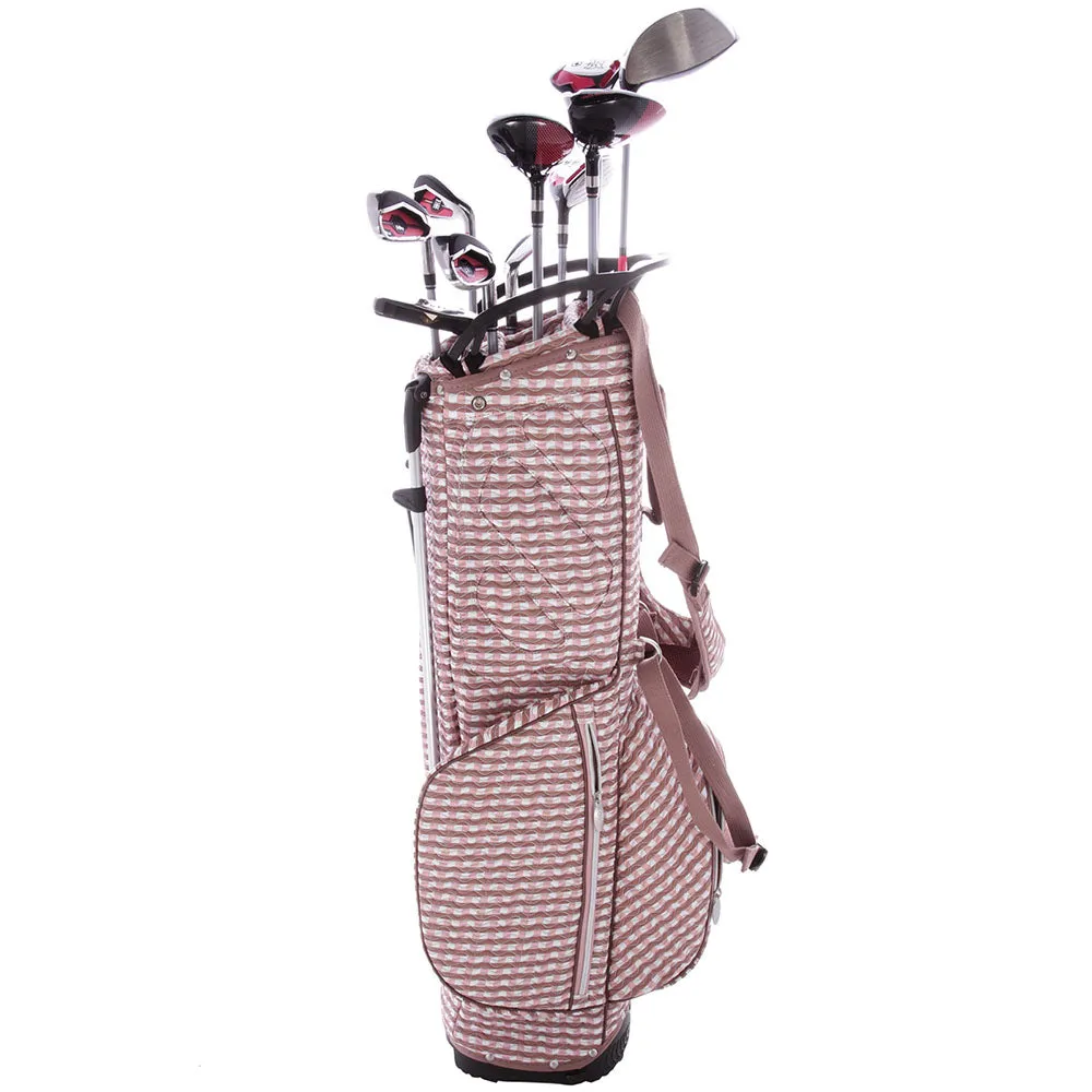 Lynx Ladies 11-Piece Premium Crystal Golf Package Set - White/Dark Brown/Pink