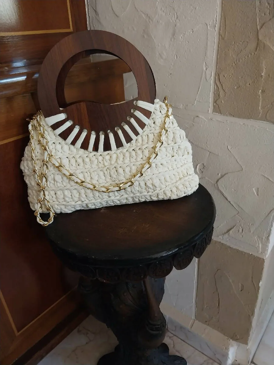 Magic of Crochet Handmade White Bag