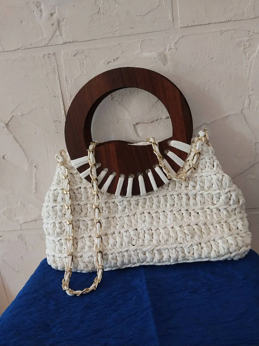 Magic of Crochet Handmade White Bag