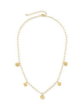 Medallion Link Chain Necklace | Gold