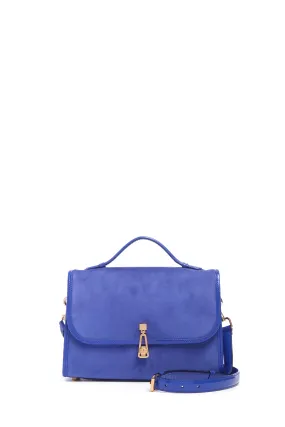 Medium Leonora Bag in Cobalt Suede