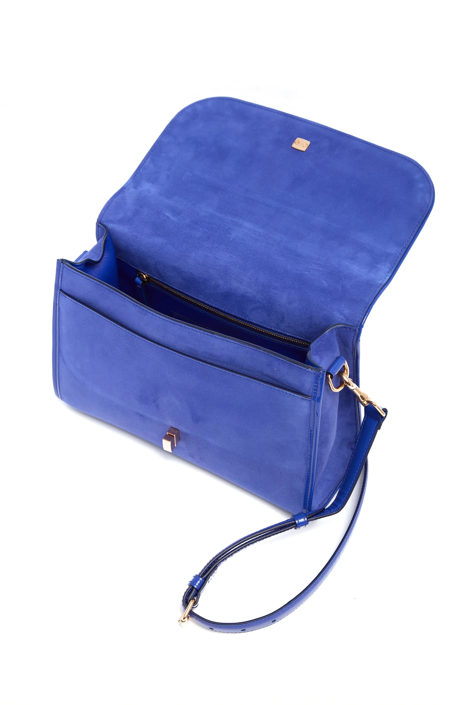 Medium Leonora Bag in Cobalt Suede